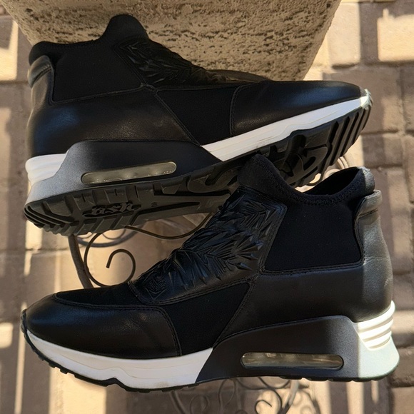 ASH - Lazer - black leather trainers - ankle bootie/wedge/sneaker - Picture 4 of 11